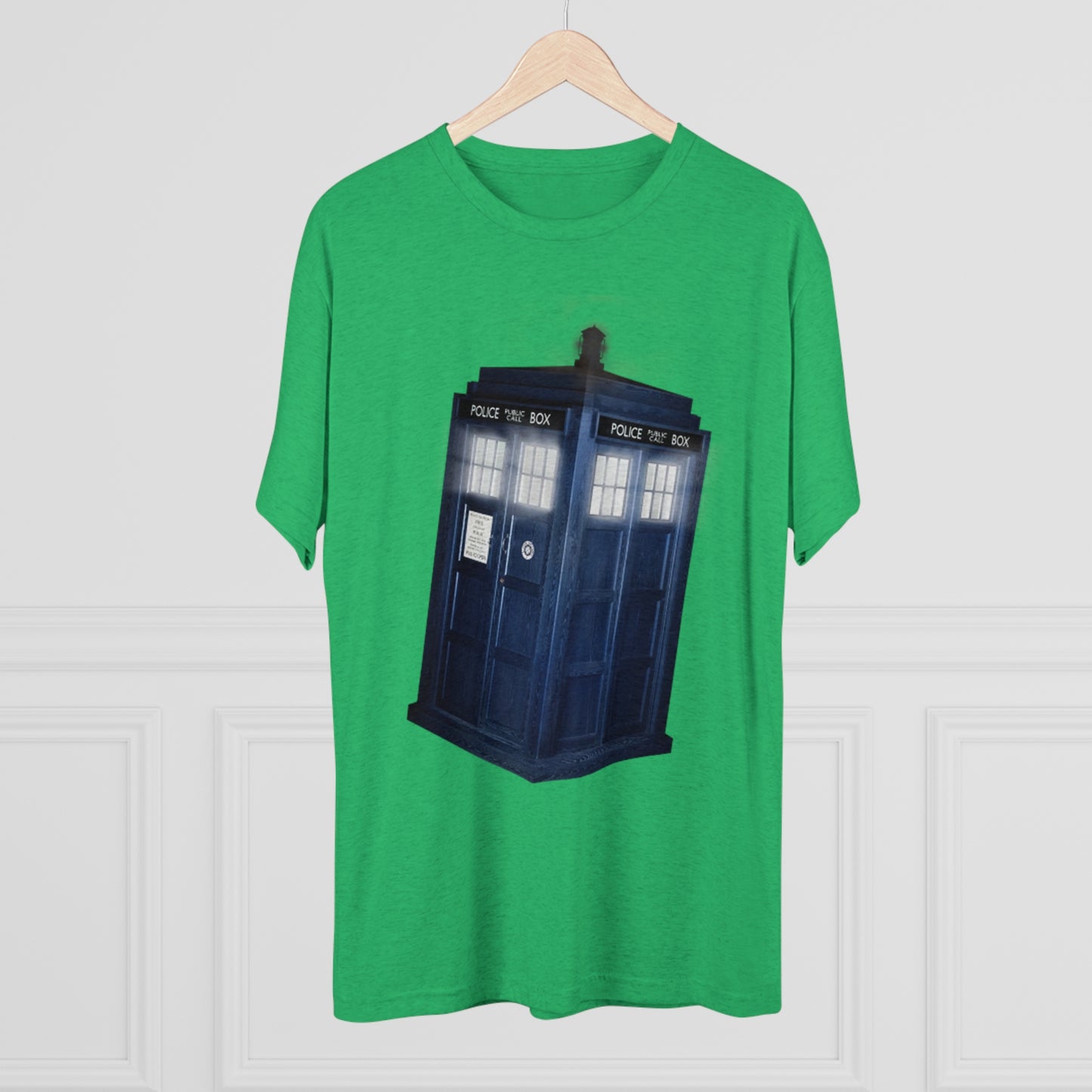 Tardis Glow Light Unisex Tri-Blend Crew Tee