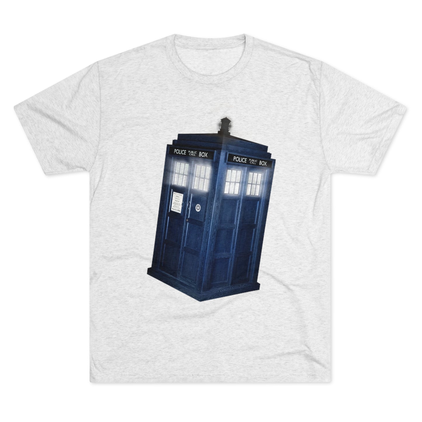 Tardis Glow Light Unisex Tri-Blend Crew Tee