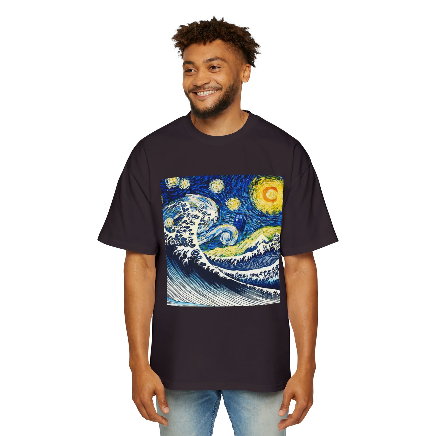 New Tardis Japan Wave Men's Heavy Oversized Tee