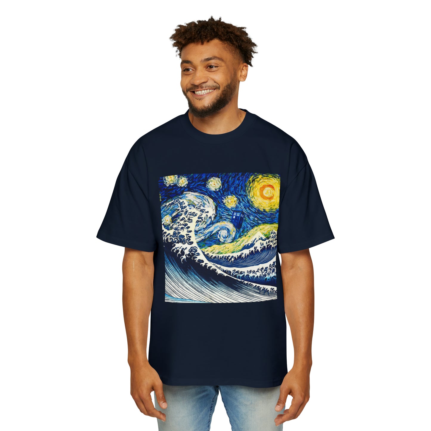 New Tardis Japan Wave Men's Heavy Oversized Tee