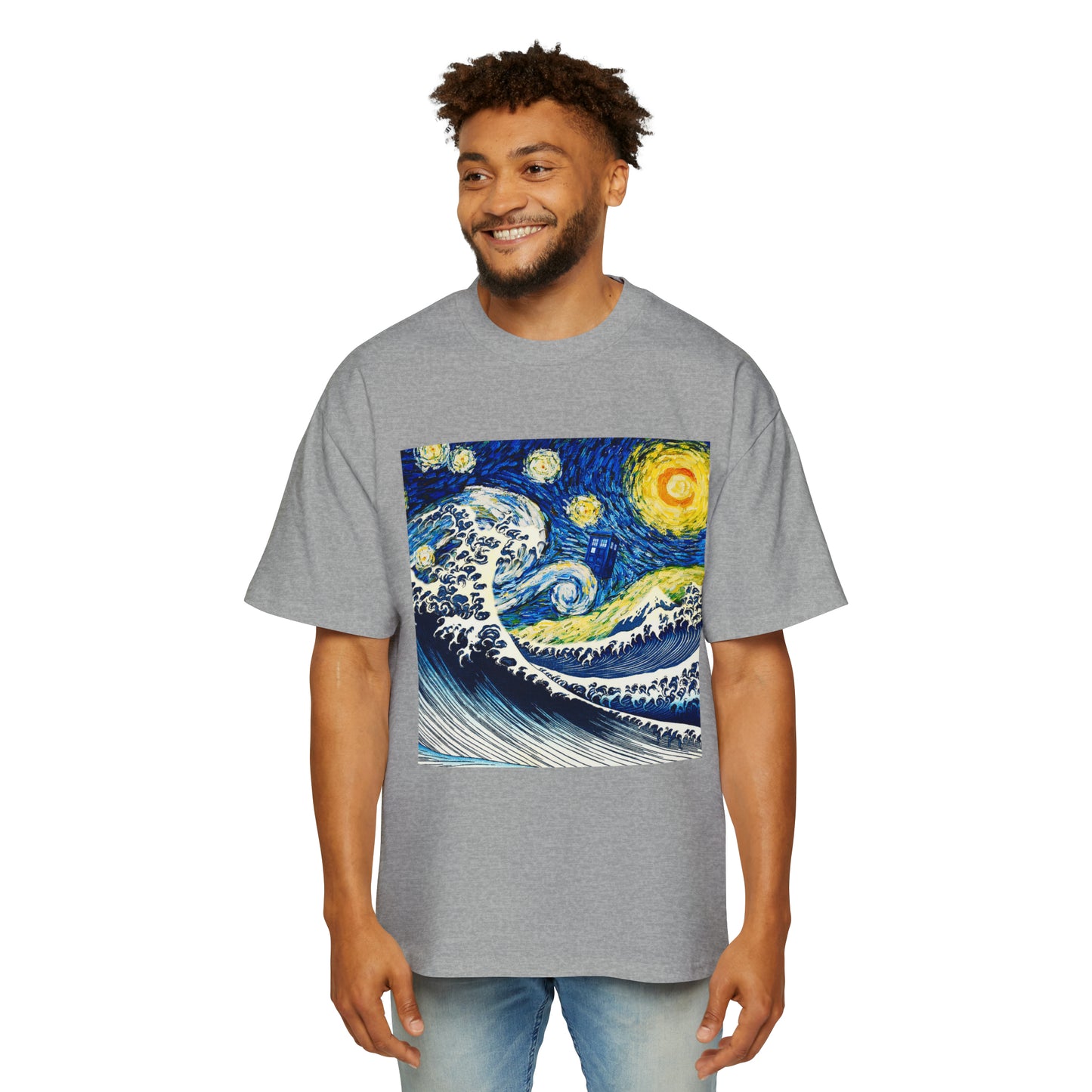 New Tardis Japan Wave Men's Heavy Oversized Tee