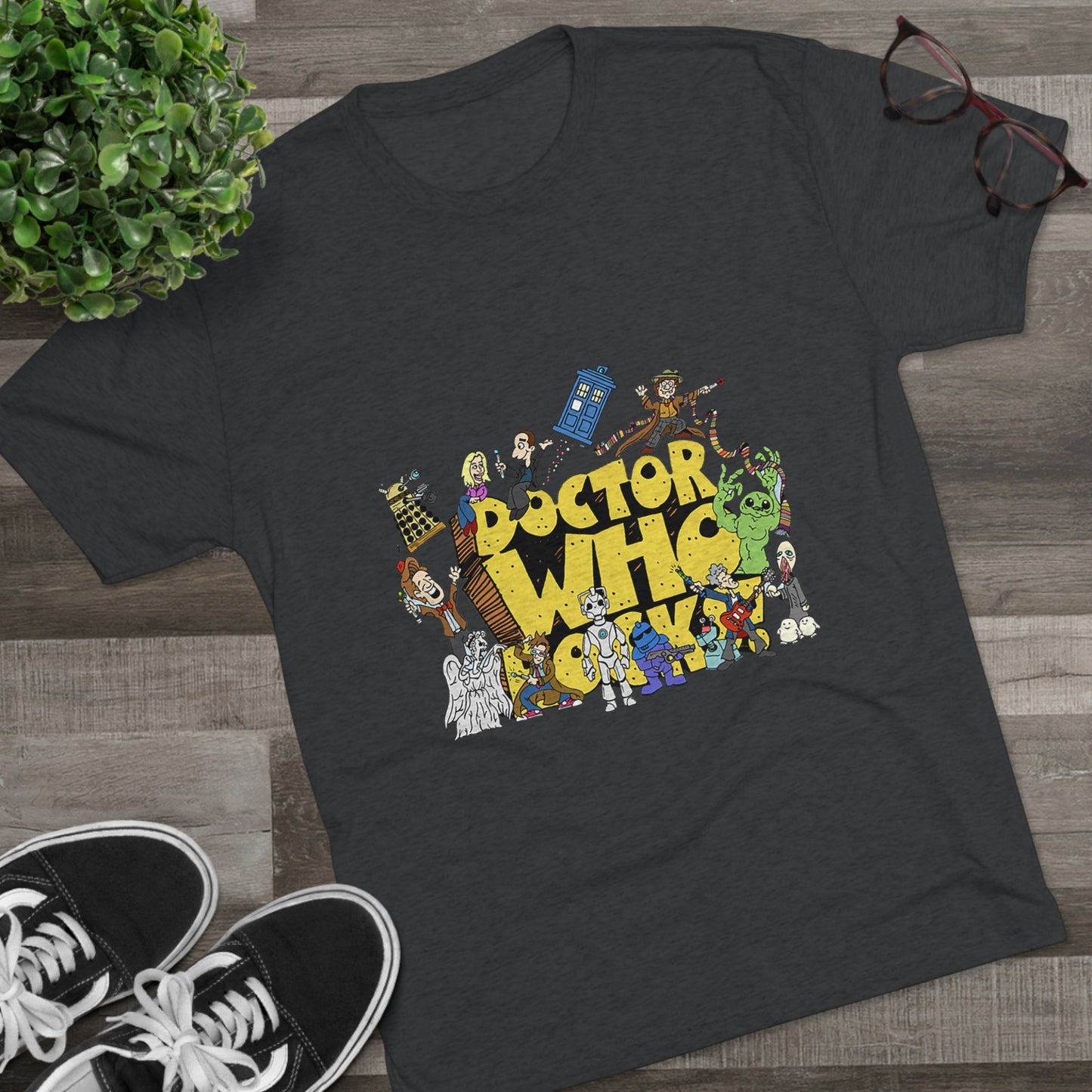 Doctor Who Rocks Unisex Tri-Blend Crew Tee