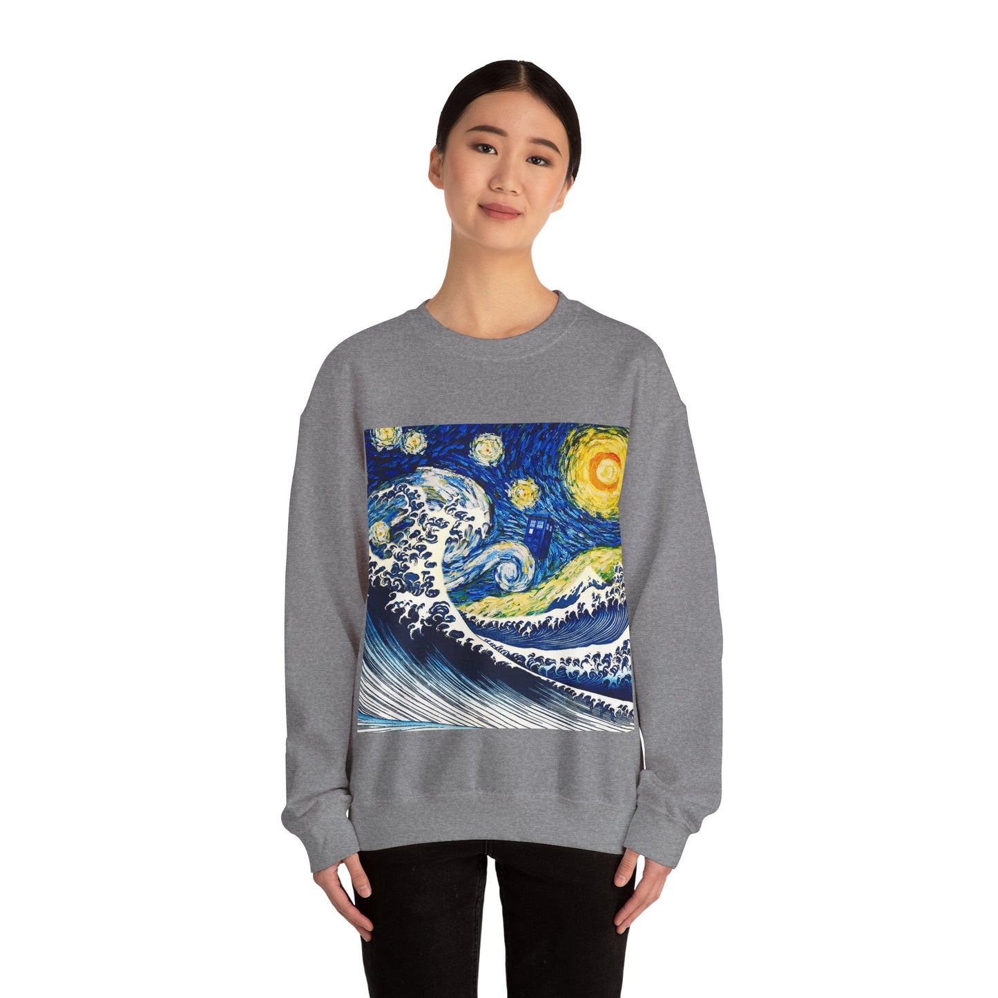 Royal Tardis Japan Wave Unisex Heavy Blend™ Crewneck Sweatshirt