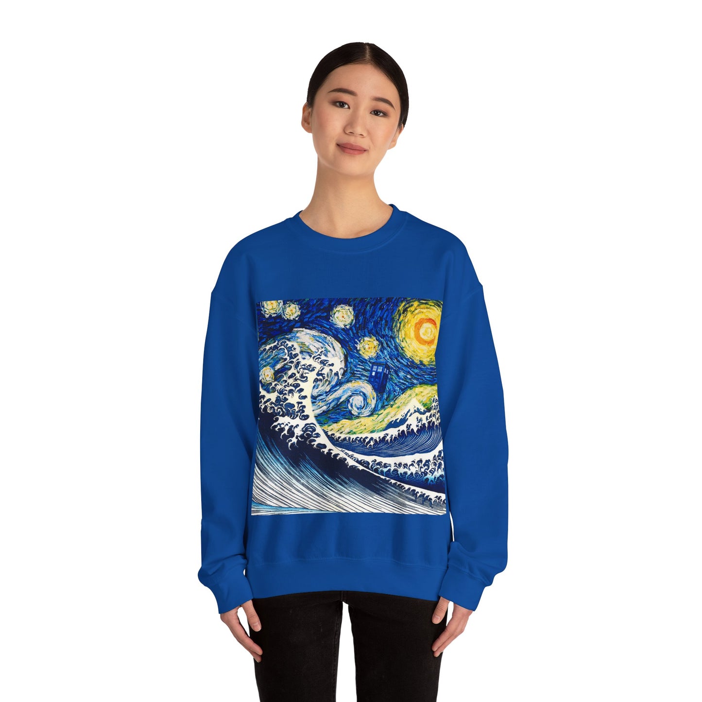 Royal Tardis Japan Wave Unisex Heavy Blend™ Crewneck Sweatshirt