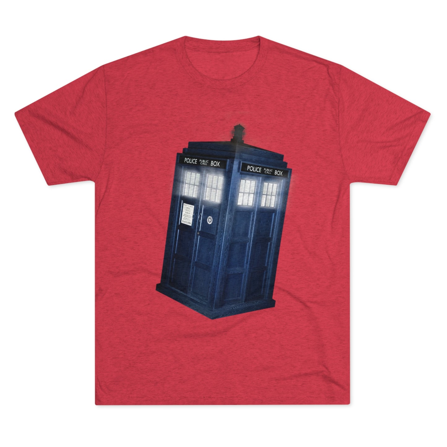 Tardis Glow Light Unisex Tri-Blend Crew Tee