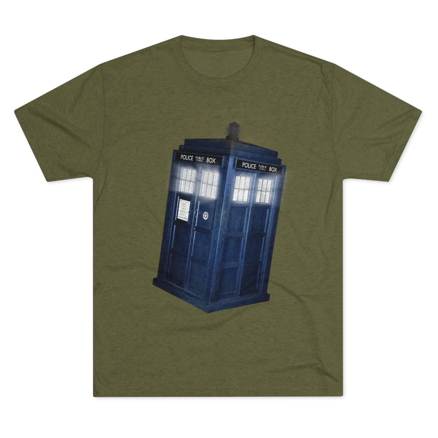 Tardis Glow Light Unisex Tri-Blend Crew Tee