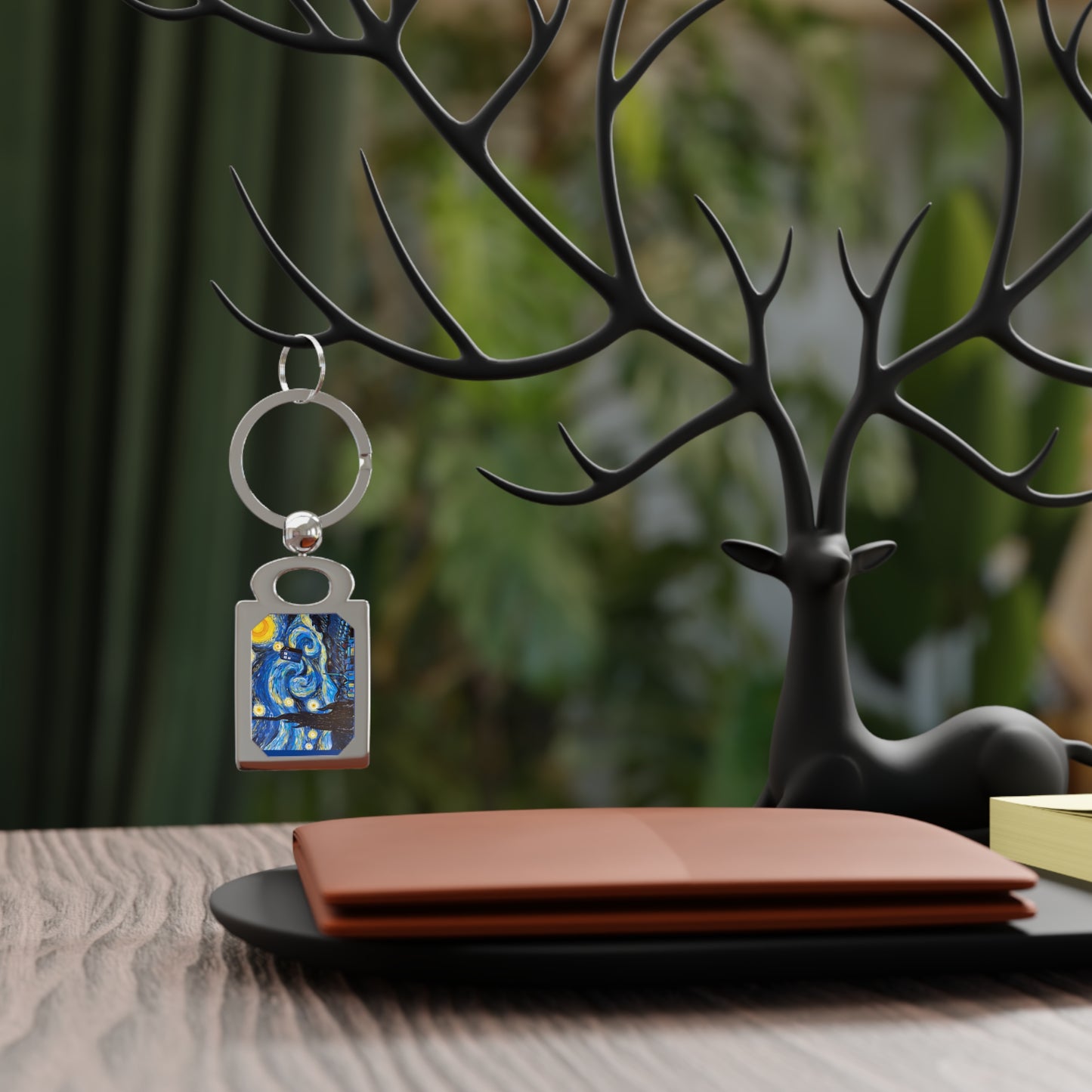 Van Gogh Starry Night Tardis Keyring