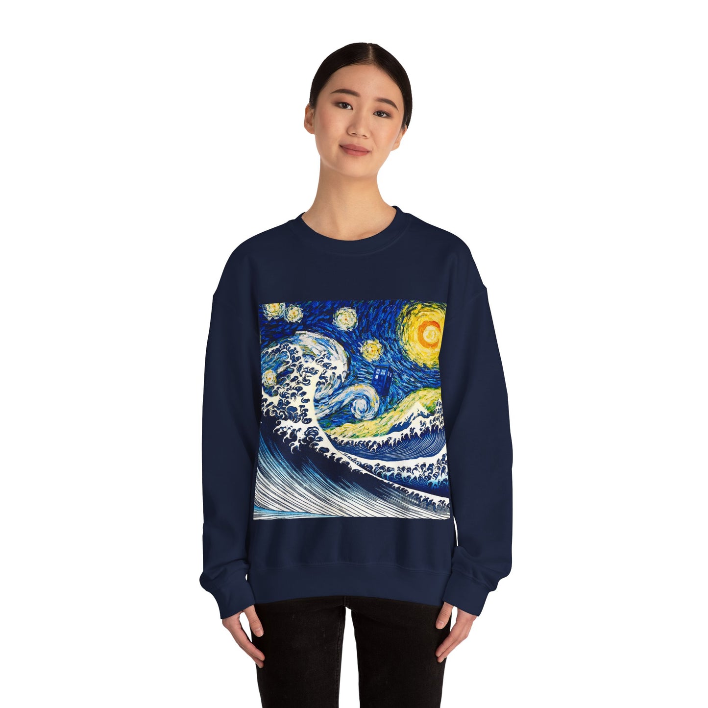 Royal Tardis Japan Wave Unisex Heavy Blend™ Crewneck Sweatshirt