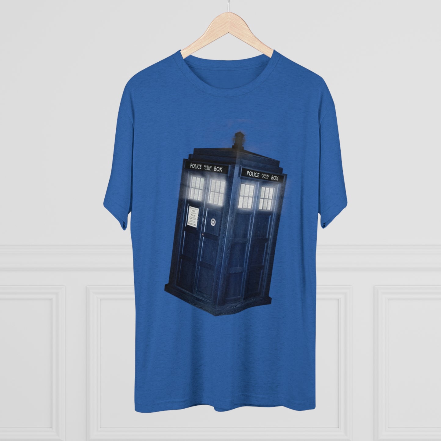 Tardis Glow Light Unisex Tri-Blend Crew Tee