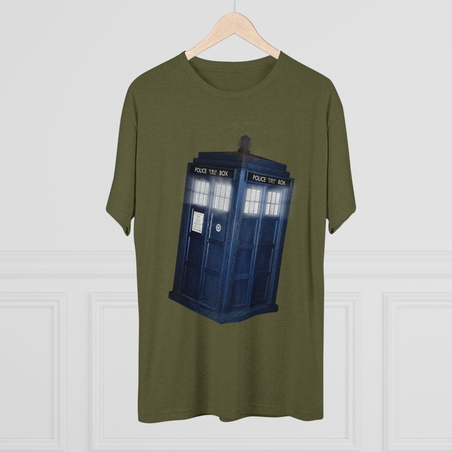 Tardis Glow Light Unisex Tri-Blend Crew Tee