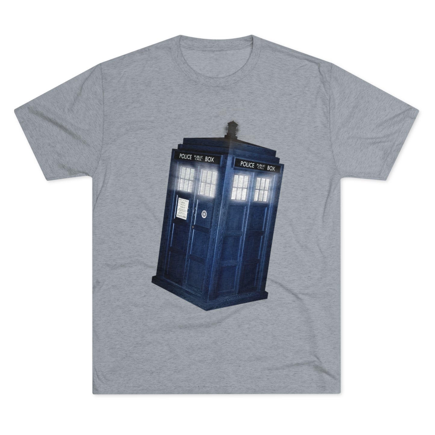 Tardis Glow Light Unisex Tri-Blend Crew Tee