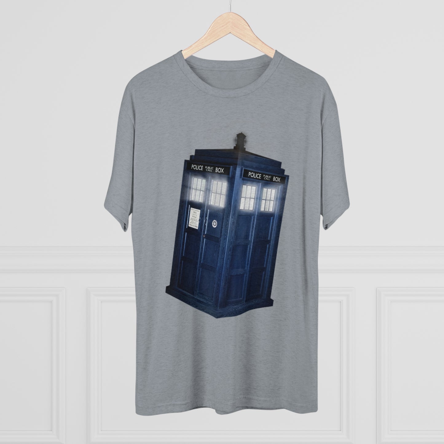 Tardis Glow Light Unisex Tri-Blend Crew Tee