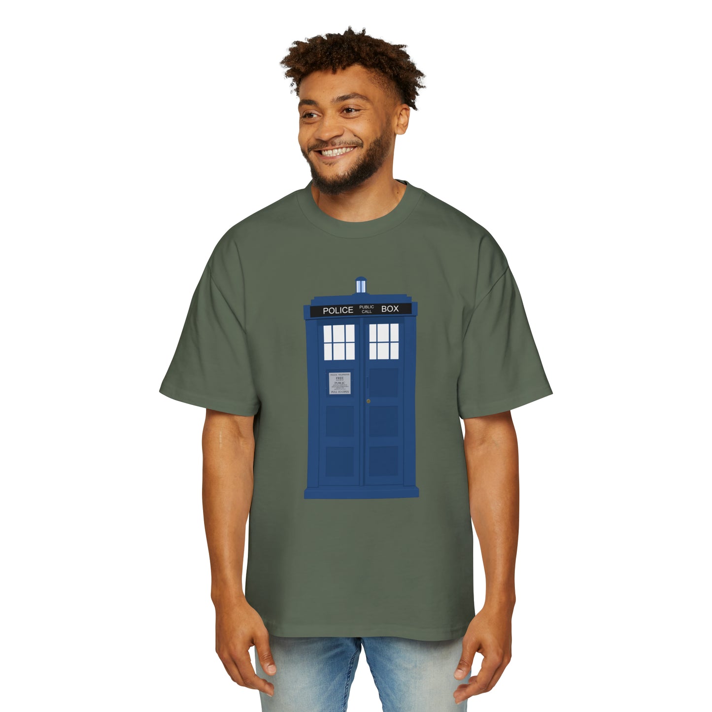 New Tardis Men's Heavy Oversized Tee