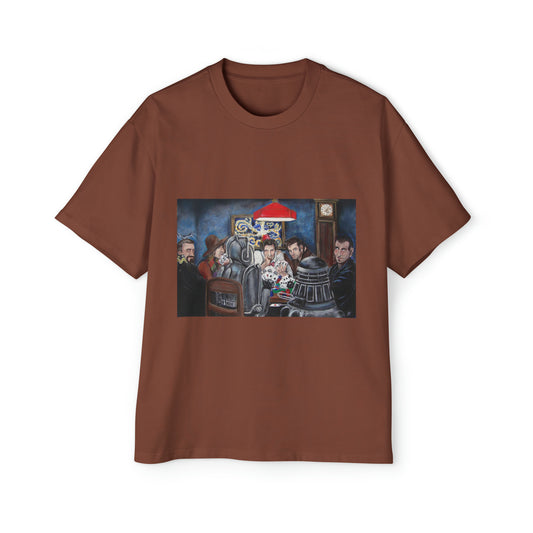 Poker Tardis Night Men's Heavy Oversized Tee