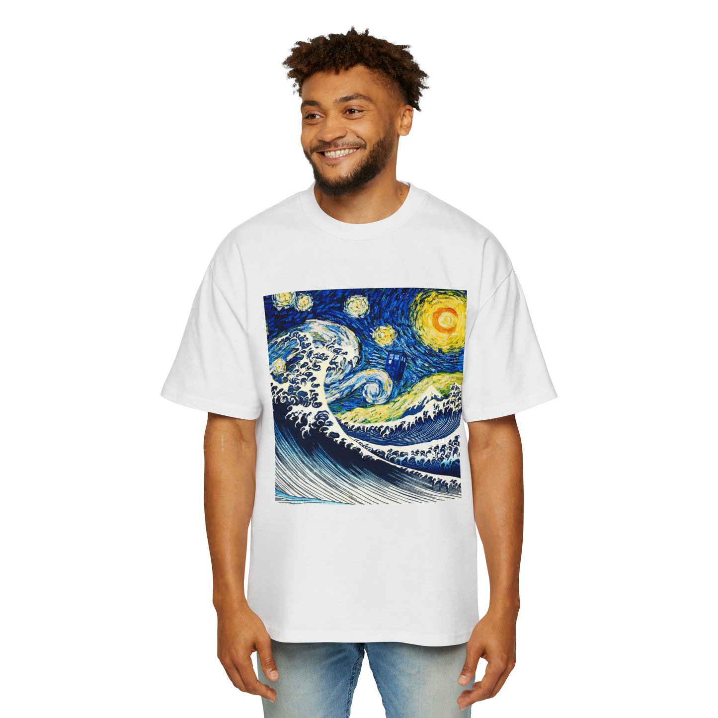 New Tardis Japan Wave Men's Heavy Oversized Tee