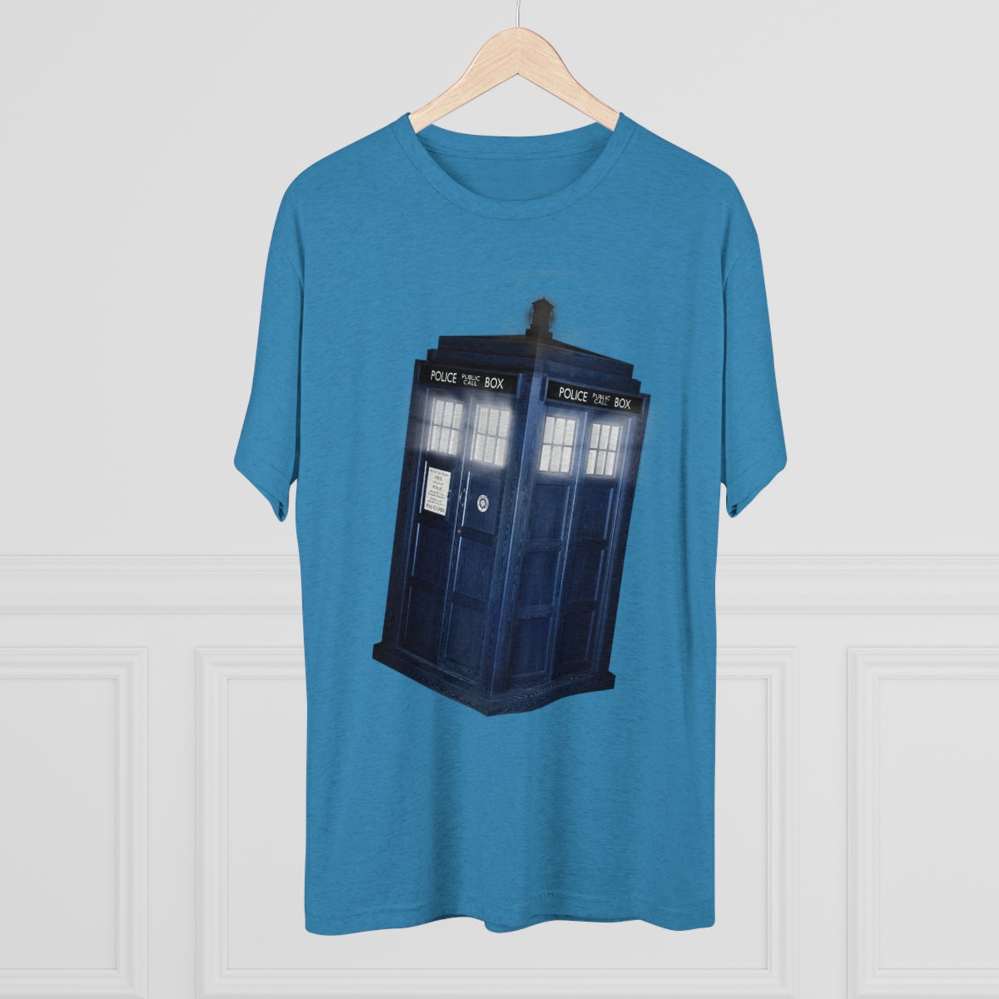 Tardis Glow Light Unisex Tri-Blend Crew Tee